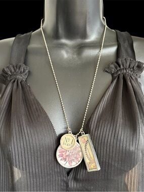 ⛓️ PICK UP STICKS Jewelry - 3 Charms on Ball & Chain Necklace - NWOT